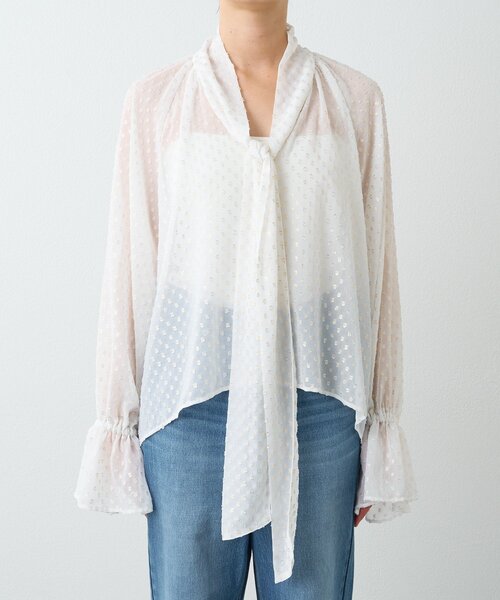 RIVE DROITE（リヴドロワ）の「【上品に華やぐ】フォイルドットボウタイブラウス（シャツ/ブラウス・レディース・ブラウン/オフホワイト・FREE）」の22枚目の写真