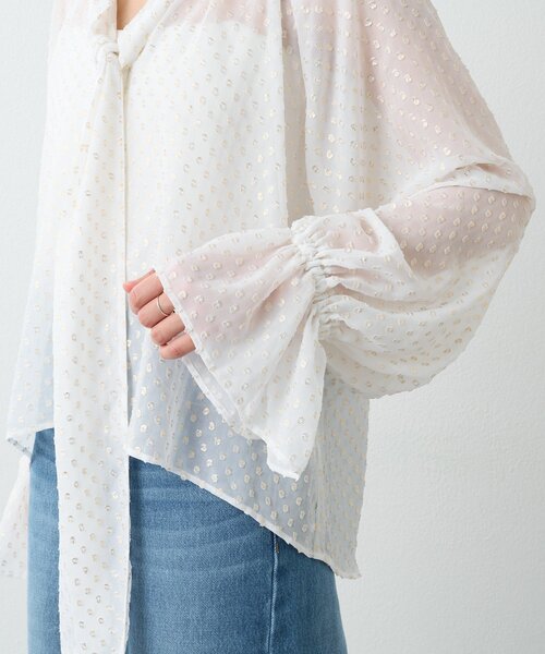 RIVE DROITE（リヴドロワ）の「【上品に華やぐ】フォイルドットボウタイブラウス（シャツ/ブラウス・レディース・ブラウン/オフホワイト・FREE）」の17枚目の写真
