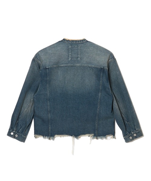 MSML(エムエスエムエル)の「CUT OFF DENIM JACKET(デニムジャケット・メンズ・インディゴブルー・S/M/L/XL)」の4枚目の写真