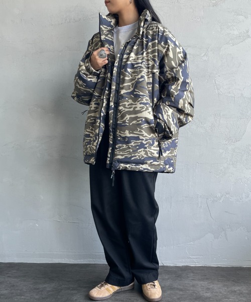 +phenix（プラスフェニックス）の「[＋phenix/プラスフェニックス] 別注 LEVEL7 ダウンジャケット（ダウンジャケット/コート・レディース・カモフラージュ/ブラック・M/L/XL）」の7枚目の写真