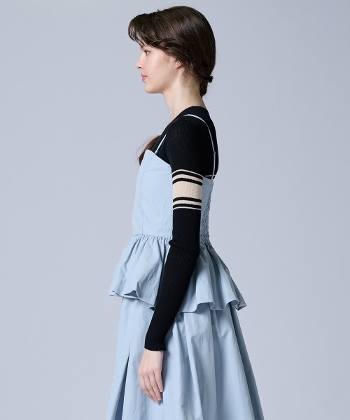 DOUBLE STANDARD CLOTHING(ダブルスタンダードクロージング)の「バルーンキャミチュニック(シャツ/ブラウス・レディース・ブラック/サックスブルー・FREE)」の3枚目の写真