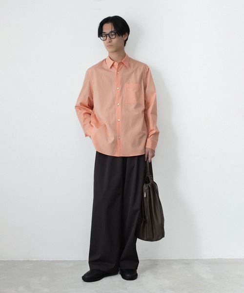ATTACHMENT（アタッチメント）の「140/2 ギザブロード L/S SHIRT / 140/2 GIZA BROAD L/S SHIRT（シャツ/ブラウス・メンズ・ライトオレンジ系/ブラック/ホワイト・2/1/3）」の7枚目の写真