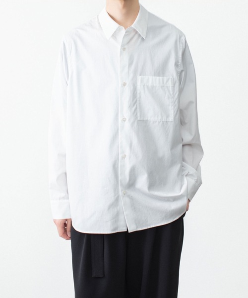 ATTACHMENT(アタッチメント)の「140/2 ギザブロード L/S SHIRT / 140/2 GIZA BROAD L/S SHIRT(シャツ/ブラウス・メンズ・ライトオレンジ系/ブラック/ホワイト・2/1/3)」の4枚目の写真