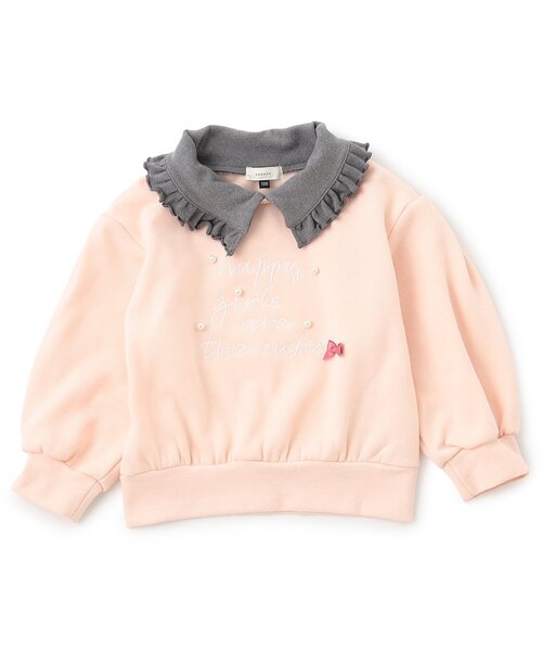 Seraph(セラフ)の「【ジュニア対応】襟付トレーナー(スウェット・キッズ・グレー/オフホワイト/ピンク・80/90/100/110/120/130/140)」の3枚目の写真