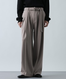HARE | 【SET UP対応】ダブルウィーブストライプディープタックワイドパンツ(HARE)(スラックス)