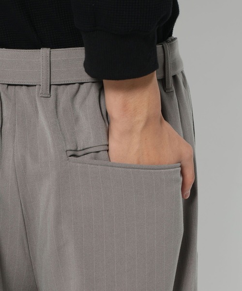HARE（ハレ）の「【SET UP対応】ダブルウィーブストライプディープタックワイドパンツ(HARE)（スラックス・メンズ・グレー/ブラック・MEDIUM/SMALL/LARGE）」の15枚目の写真