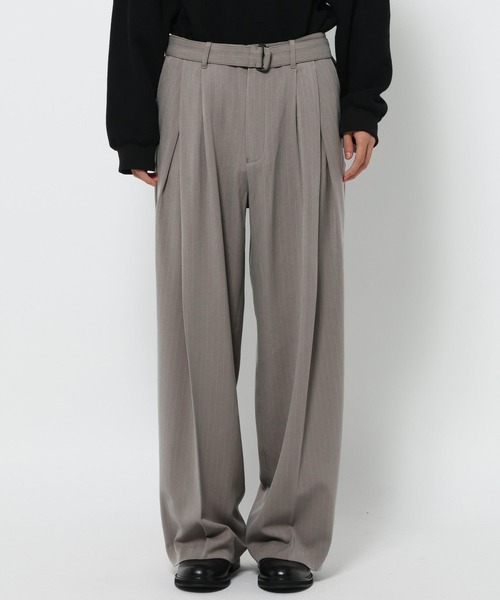 セール】【SET UP対応】ダブルウィーブストライプディープタックワイド