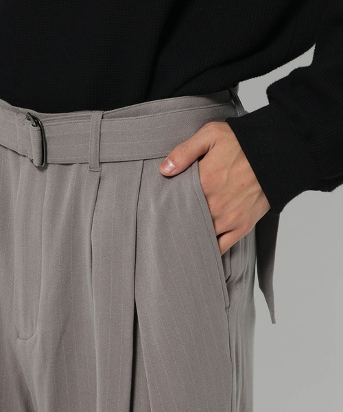 HARE（ハレ）の「【SET UP対応】ダブルウィーブストライプディープタックワイドパンツ(HARE)（スラックス・メンズ・グレー/ブラック・MEDIUM/SMALL/LARGE）」の11枚目の写真