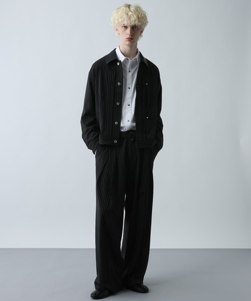 セール】【SET UP対応】ダブルウィーブストライプディープタックワイド