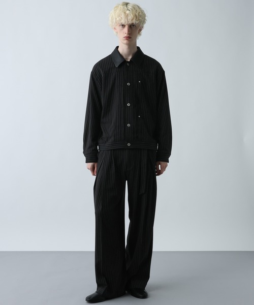 HARE（ハレ）の「【SET UP対応】ダブルウィーブストライプディープタックワイドパンツ(HARE)（スラックス・メンズ・グレー/ブラック・MEDIUM/SMALL/LARGE）」の20枚目の写真