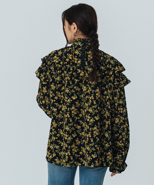 ROSE BUD（ローズバッド）の「FLOWER PRINT BLOUSE（シャツ/ブラウス・レディース・ブラック/ブラウン・ONE SIZE）」の20枚目の写真