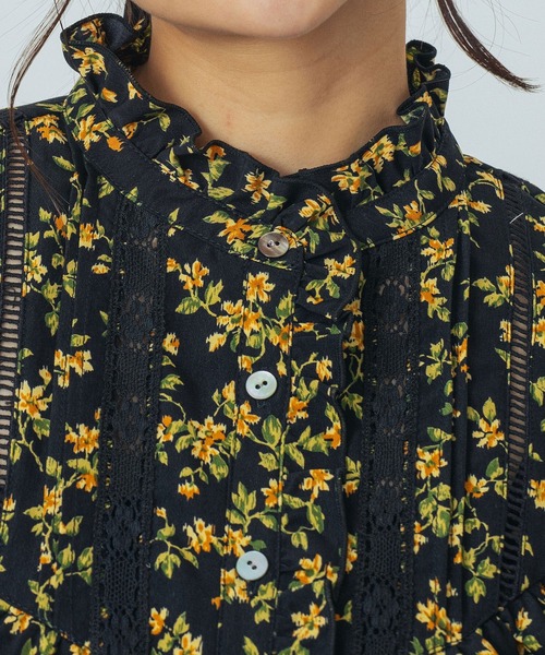 ROSE BUD（ローズバッド）の「FLOWER PRINT BLOUSE（シャツ/ブラウス・レディース・ブラック/ブラウン・ONE SIZE）」の21枚目の写真