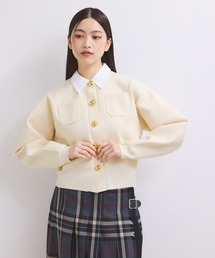 【WEB限定】・【サステナブル】カラー付きカーディガン