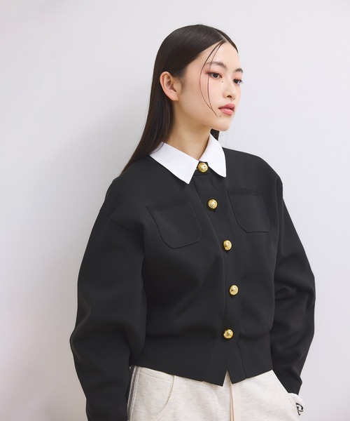 WEB限定】・【サステナブル】カラー付きカーディガン（カーディガン