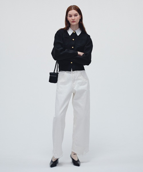 WEB限定】・【サステナブル】カラー付きカーディガン（カーディガン