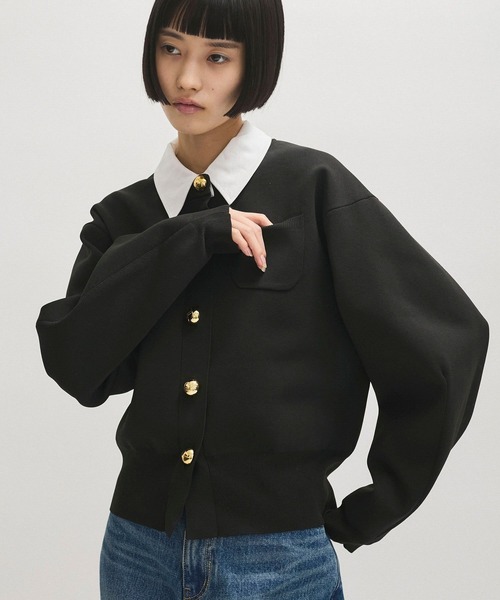 WEB限定】・【サステナブル】カラー付きカーディガン（カーディガン