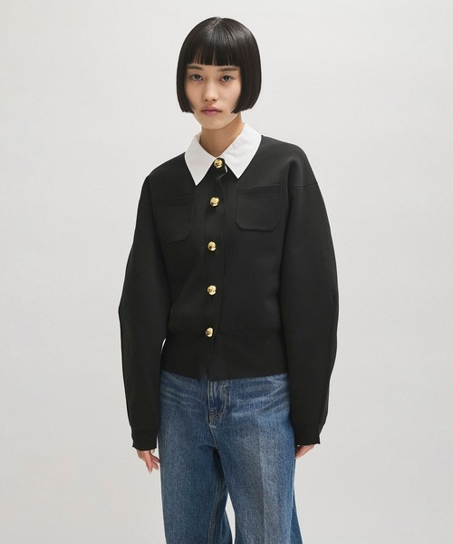 WEB限定】・【サステナブル】カラー付きカーディガン（カーディガン