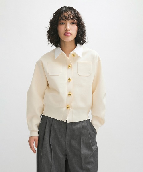 WEB限定】・【サステナブル】カラー付きカーディガン（カーディガン