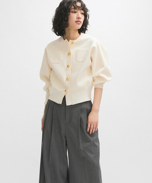 WEB限定】・【サステナブル】カラー付きカーディガン（カーディガン