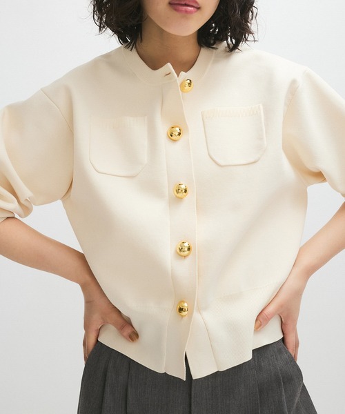 WEB限定】・【サステナブル】カラー付きカーディガン（カーディガン