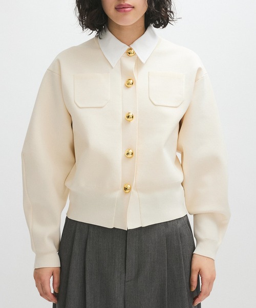 WEB限定】・【サステナブル】カラー付きカーディガン（カーディガン