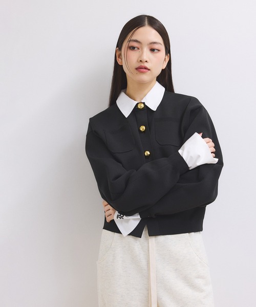 WEB限定】・【サステナブル】カラー付きカーディガン（カーディガン