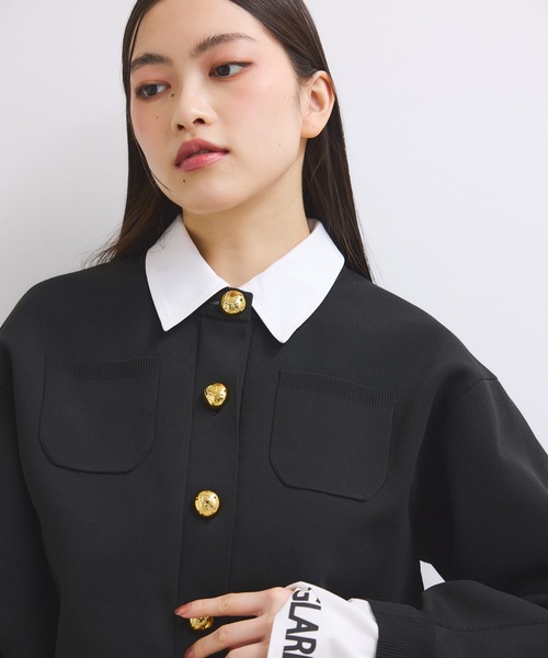 WEB限定】・【サステナブル】カラー付きカーディガン（カーディガン