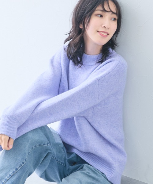 高身長 MOKUMOKOクルーネックニットトップス（トールサイズ）（ニット