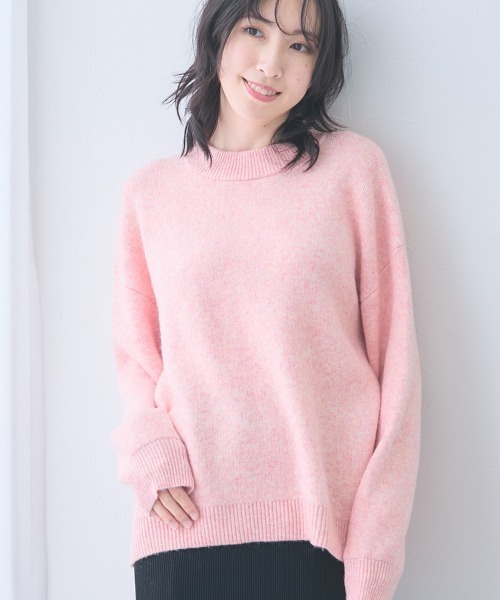 セール】高身長 MOKUMOKOクルーネックニットトップス（トールサイズ