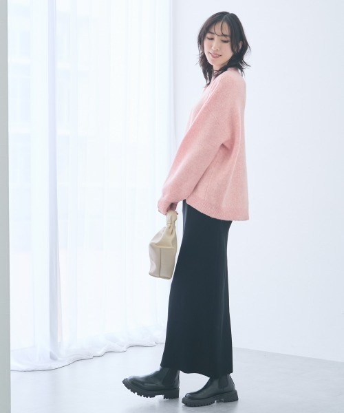 slattgir(スラットジール)の「高身長 MOKUMOKOクルーネックニットトップス(トールサイズ)(ニット/セーター・レディース・ピンク/杢グレー/ラベンダー・LL~3L/M-L/4L~5L)」の11枚目の写真