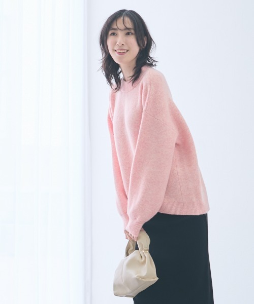 高身長 MOKUMOKOクルーネックニットトップス（トールサイズ）（ニット