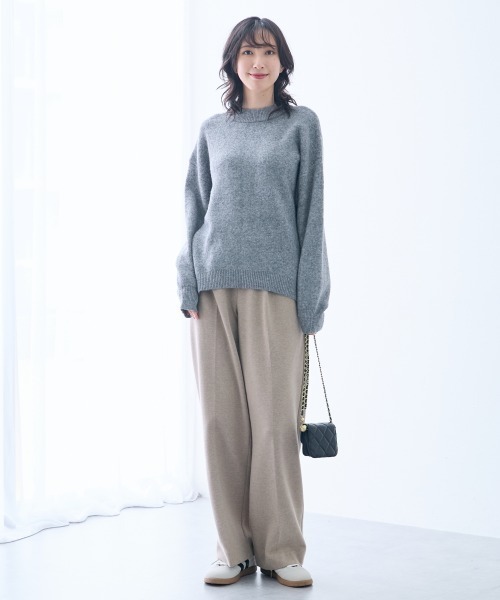slattgir(スラットジール)の「高身長 MOKUMOKOクルーネックニットトップス(トールサイズ)(ニット/セーター・レディース・ピンク/杢グレー/ラベンダー・LL~3L/M-L/4L~5L)」の22枚目の写真