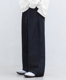 ステッチポイントデニムパンツ-インディゴ