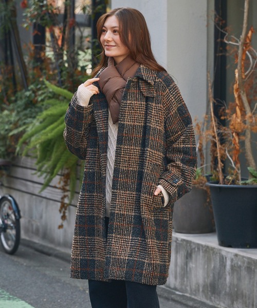 THE CRAFT CREW PRODUCTS(ザクラフトクループロダクツ)の「テックツイード ラグランオーバーサイズステンカラーコート / UVカット・イージーケア【THE CRAFT CREW PRODUCTS】(ステンカラーコート・メンズ・グレー系/ネイビー系/ダークグレー・S/M/L)」の9枚目の写真