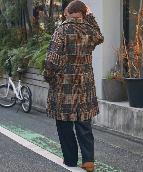 THE CRAFT CREW PRODUCTS(ザクラフトクループロダクツ)の「テックツイード ラグランオーバーサイズステンカラーコート / UVカット・イージーケア【THE CRAFT CREW PRODUCTS】(ステンカラーコート・メンズ・グレー系/ネイビー系/ダークグレー・S/M/L)」の11枚目の写真