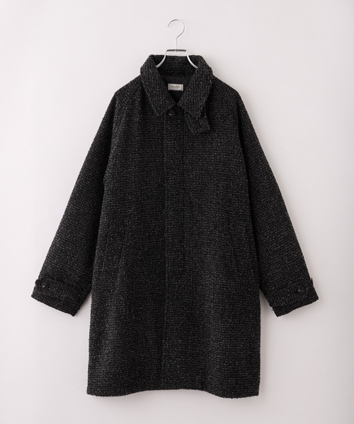 テックツイード ラグランオーバーサイズステンカラーコート / UVカット