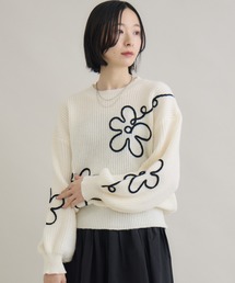Paradise Picnic | フラワーコード刺繍ニットプルオーバー(ニット/セーター)