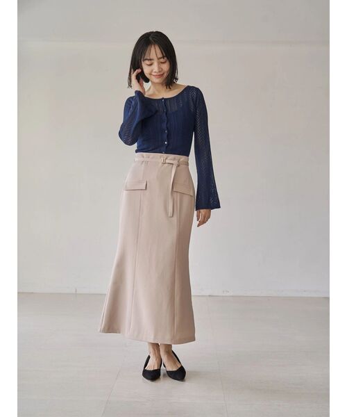TONAL(トーナル)の「ベルト付フラップマーメイドスカート(スカート・レディース・ベビーピンク/グレー/オフホワイト・SMALL/MEDIUM)」の6枚目の写真