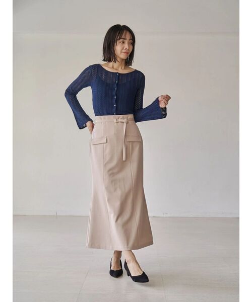 TONAL(トーナル)の「ベルト付フラップマーメイドスカート(スカート・レディース・ベビーピンク/グレー/オフホワイト・SMALL/MEDIUM)」の7枚目の写真