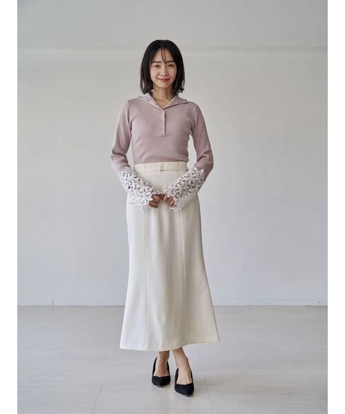 TONAL(トーナル)の「ベルト付フラップマーメイドスカート(スカート・レディース・ベビーピンク/グレー/オフホワイト・SMALL/MEDIUM)」の14枚目の写真
