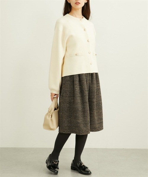 nissen（ニッセン）の「【新色追加】お腹すっぽりウエストリブチェックスカート（丈調整可能）（スカート・レディース・ブラウン系その他3/ブラウン系その他2/ブラック系その他・S/M/L/LL）」の14枚目の写真