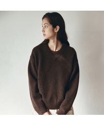 VANONE ATELIER（バノンアトリエ）の「KN4274 Wool Blend V-Neck Knit_Dark Brown（ニット/セーター）」