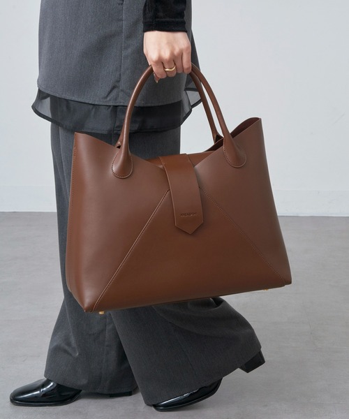 HASHIBAMI（ハシバミ）の「【HASHIBAMI】フェズ ヨコナガA4バッグ（トートバッグ・レディース・ブラック/ブラウン・FREE）」の8枚目の写真