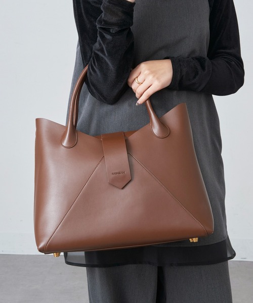 HASHIBAMI（ハシバミ）の「【HASHIBAMI】フェズ ヨコナガA4バッグ（トートバッグ・レディース・ブラック/ブラウン・FREE）」の6枚目の写真