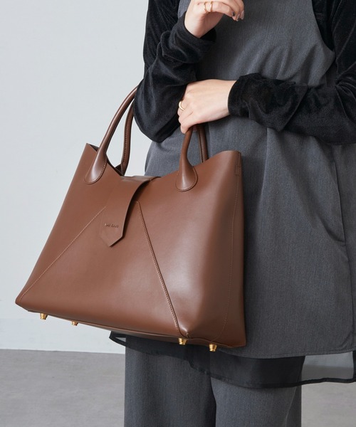 HASHIBAMI（ハシバミ）の「【HASHIBAMI】フェズ ヨコナガA4バッグ（トートバッグ・レディース・ブラック/ブラウン・FREE）」の7枚目の写真