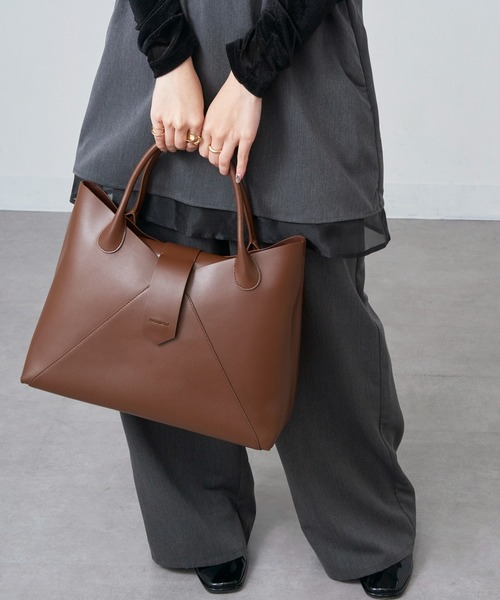 HASHIBAMI（ハシバミ）の「【HASHIBAMI】フェズ ヨコナガA4バッグ（トートバッグ・レディース・ブラック/ブラウン・FREE）」の9枚目の写真