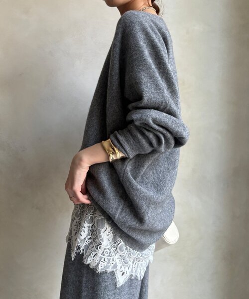 DouDou(ドゥドゥ)の「メリノウール100%ボートネック(ニット/セーター・レディース・ベージュ/オフホワイト/グレー/ブルー・FREE)」の20枚目の写真