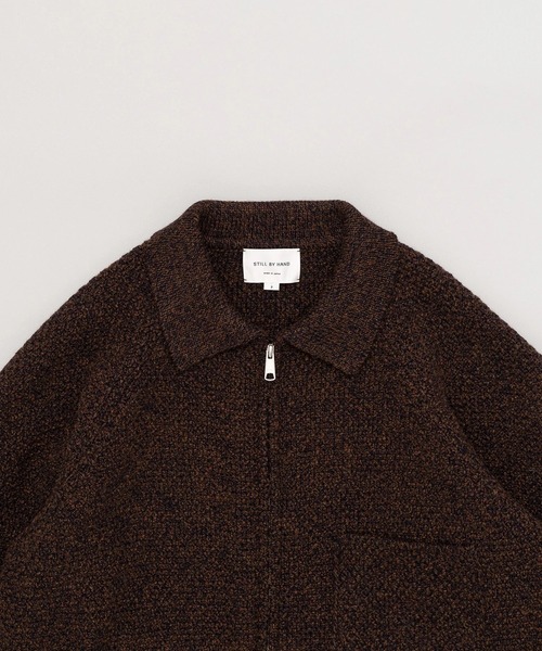 STILL BY HAND（スティルバイハンド）の「【STILL BY HAND】5G knitted blouson（ブルゾン・メンズ・ブラック/ブラウン/カーキ・46/48）」の5枚目の写真