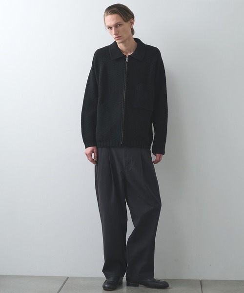 STILL BY HAND（スティルバイハンド）の「【STILL BY HAND】5G knitted blouson（ブルゾン・メンズ・ブラック/ブラウン/カーキ・46/48）」の10枚目の写真