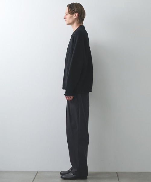 STILL BY HAND（スティルバイハンド）の「【STILL BY HAND】5G knitted blouson（ブルゾン・メンズ・ブラック/ブラウン/カーキ・46/48）」の11枚目の写真